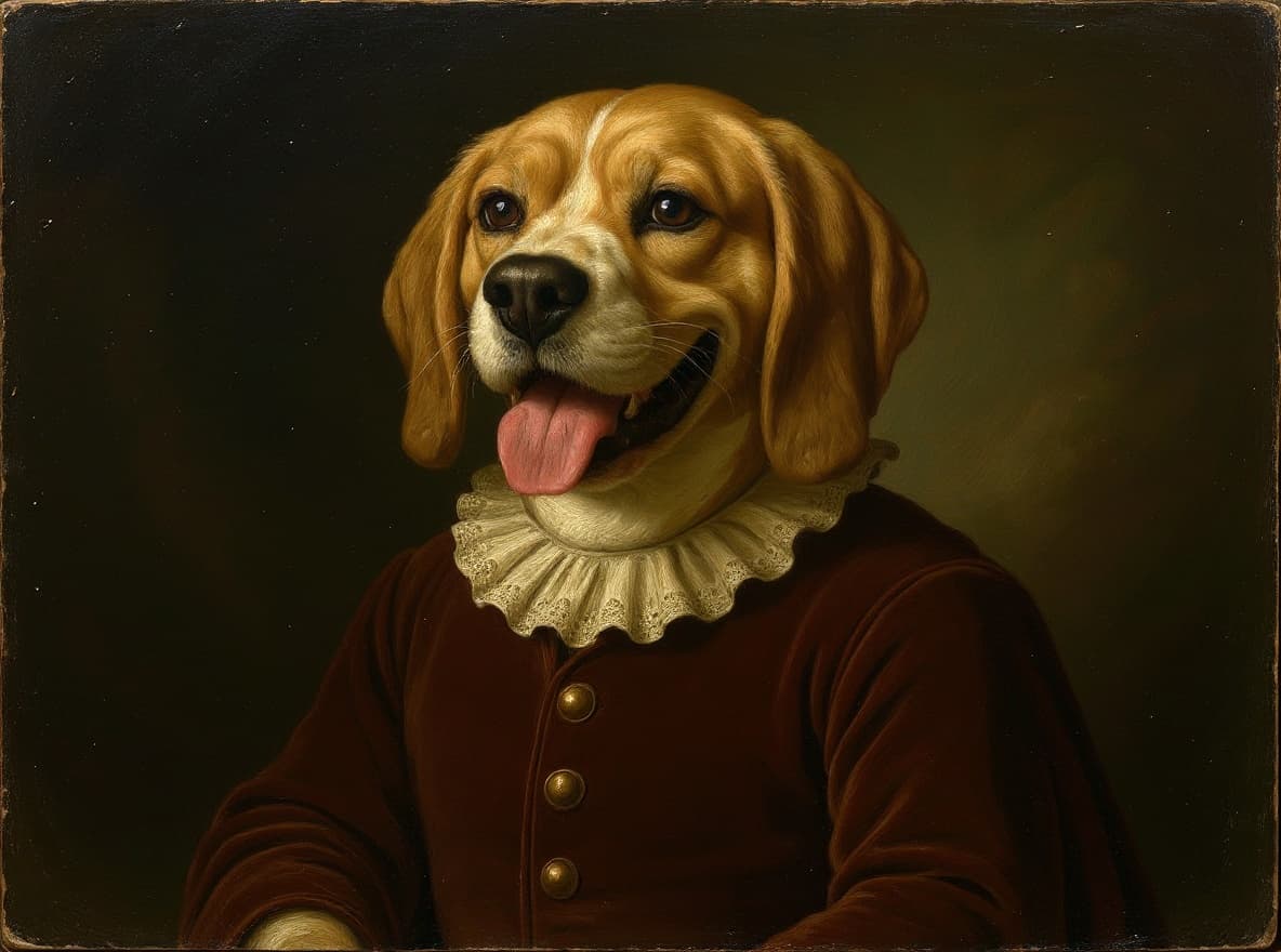 The Atelier: custom dog portrait of a Beagle by Maison Zola