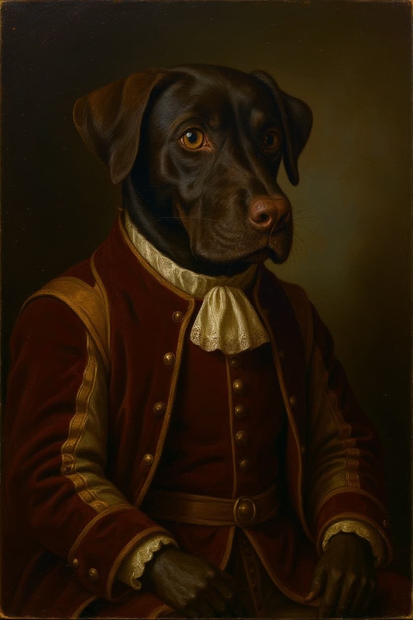 The Atelier: custom dog portrait of a Labrador Retriever by Maison Zola