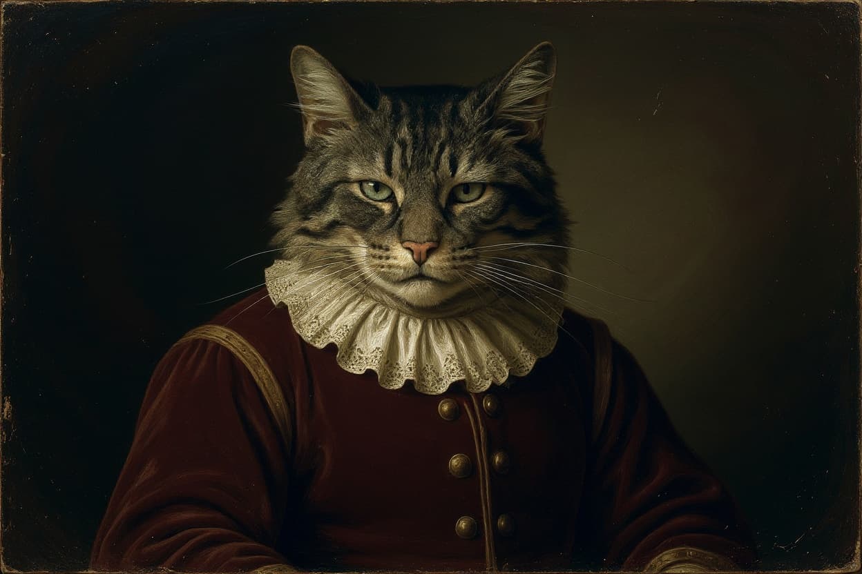 The Atelier: custom cat portrait of a Maine Coon by Maison Zola