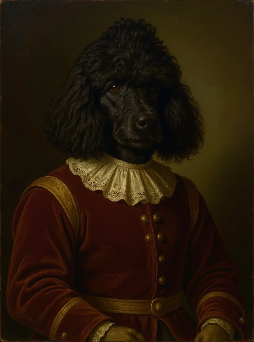 The Atelier: custom pet portrait of a Poodle by Maison Zola