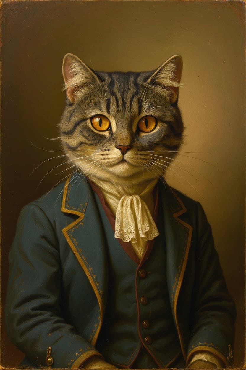 The Atelier: custom cat portrait of a Scottish Fold by Maison Zola