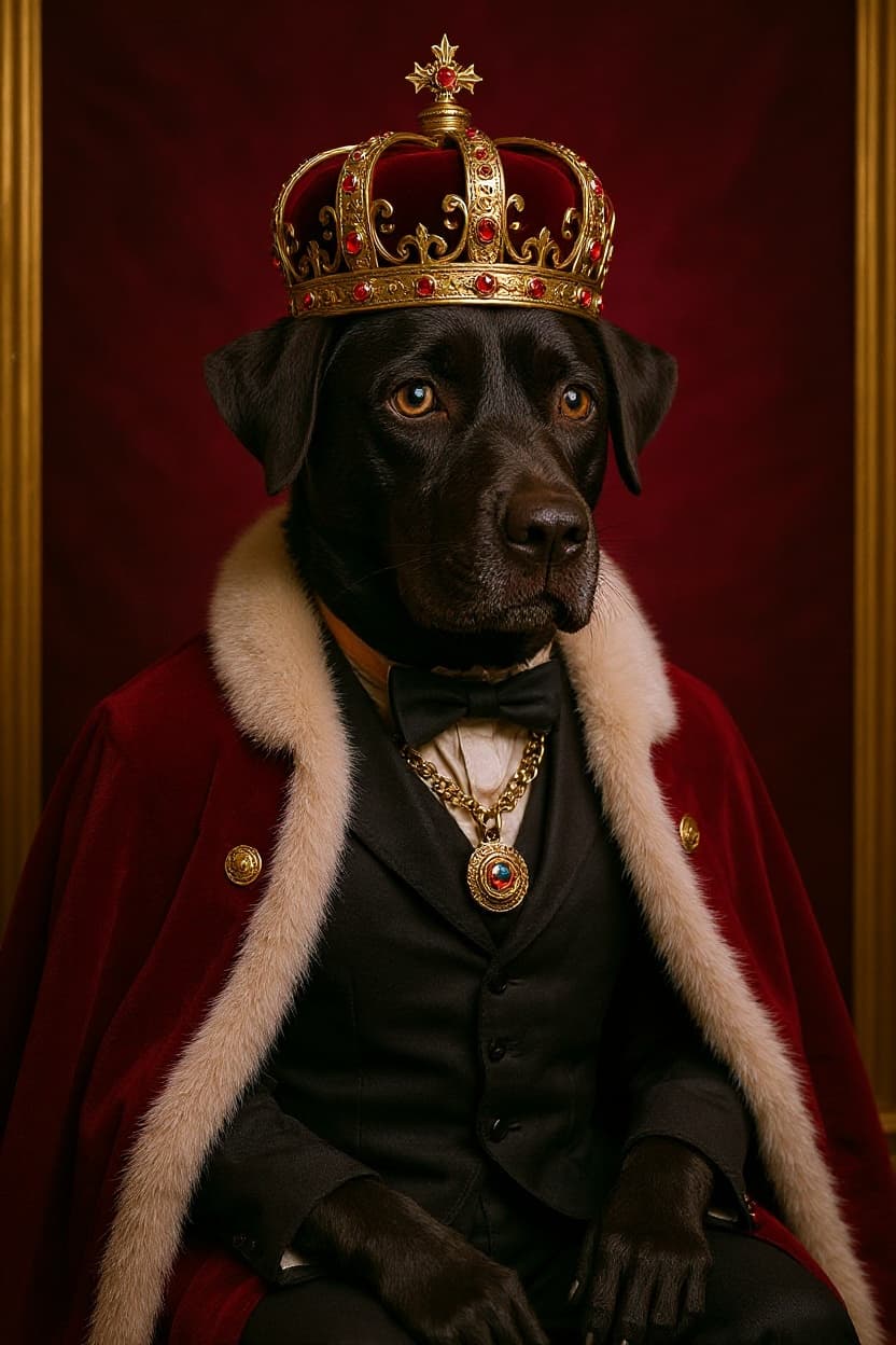 The Sovereign: custom Labrador Retriever portrait by Maison Zola