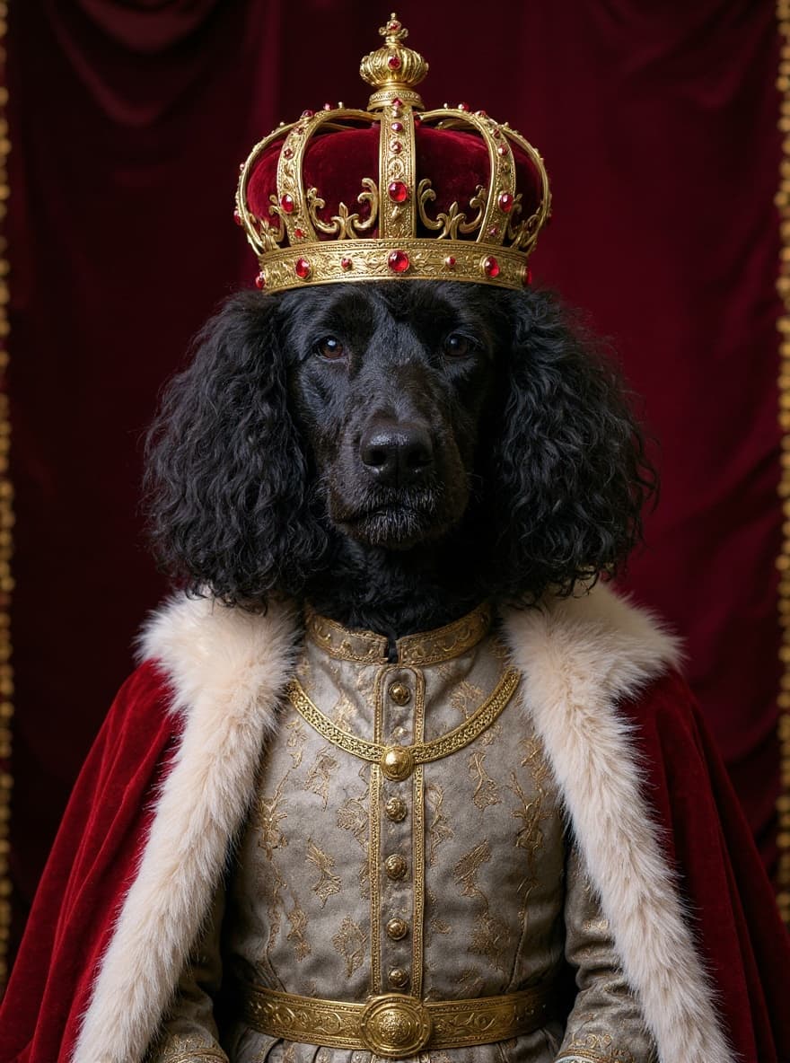 The Sovereign: custom Poodle portrait by Maison Zola