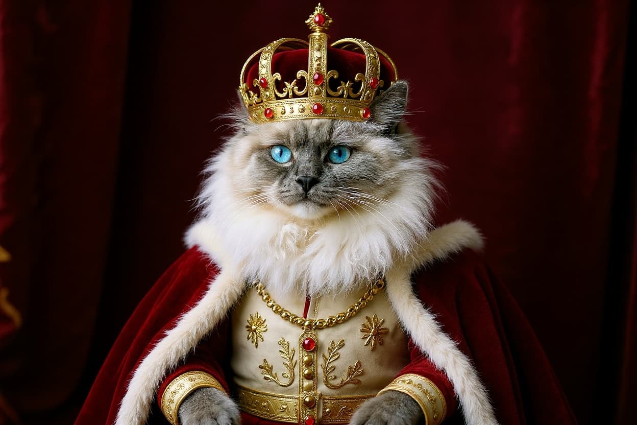 The Sovereign: custom cat portrait of a Ragdoll by Maison Zola